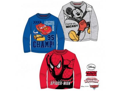 Triko s dlouhým rukávem Disney Mickey Mouse, Cars, Spider Man ,velikost 110, 116, 128  G4