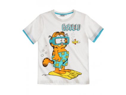 Triko krátký rukáv Garfield bílé  G4