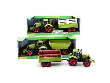 Farmářský traktor s vlekem zelený   CH1