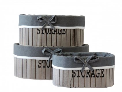 Súprava 3x šedý košík