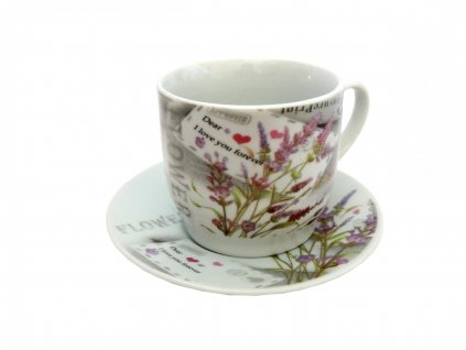 SADA 4 hrnčekov s podšálkami FLOWER