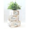 Drevené obaly na kvetináč Flowers sada 3ks