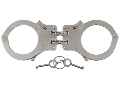 Pouta policejní DOUBLE LOCK pevná STŘÍBRNÁ
