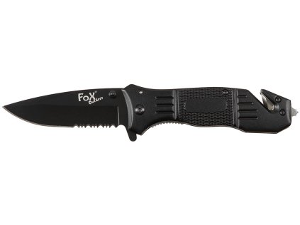 Zavírací nůž s řezacím a úderným nástrojem, hladké a zubaté ostří, 20,5cm černý 45861 FoX Outdoor