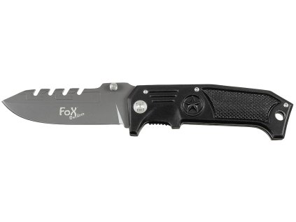 Zavírací nůž s pilovými zářezy, černý 45511 FoX Outdoor