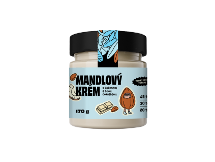 mandlovy krem s kokosem a bilou cokoladou