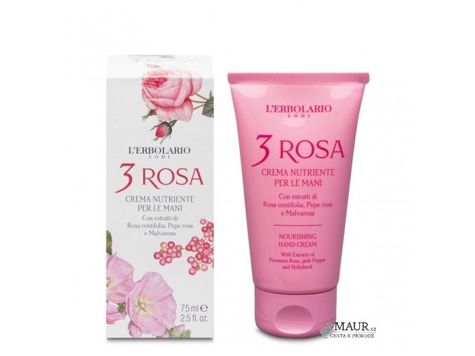 L´Erbolario Výživný krém na ruce - 3 Rose 75ml