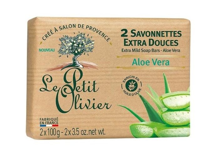 Le Petit Olivier Extra jemné mýdlo - Aloe Vera, 2x100g