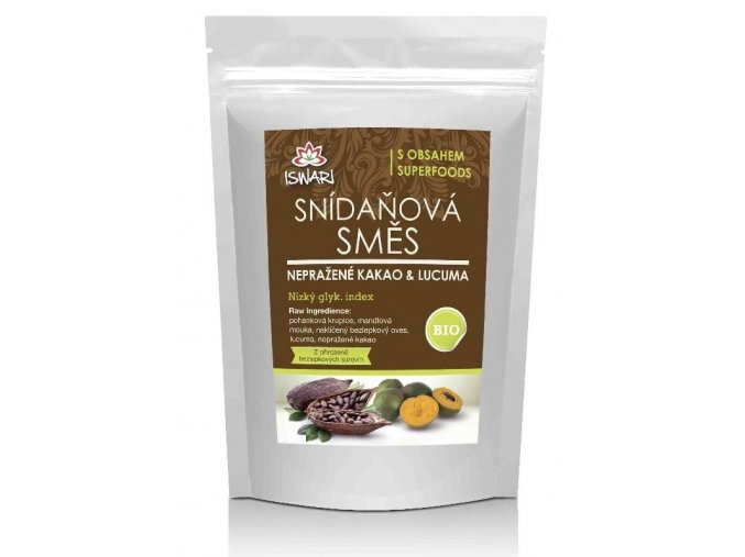 BIO Snídaňová směs nepražené kakao + lucuma 360g