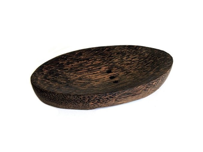 Miska na mýdlo z kokosového dřeva Oval - Tmavá