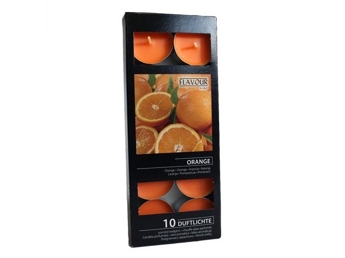 Vonné čajové svíčky Pomeranč  box 10ks