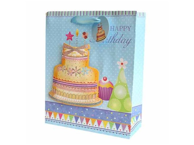 Dárková taška dort - Vše nejlepší k narozeninám