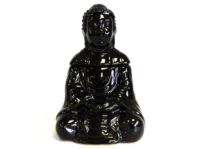 Aroma lampa - sedící Budha - Černá