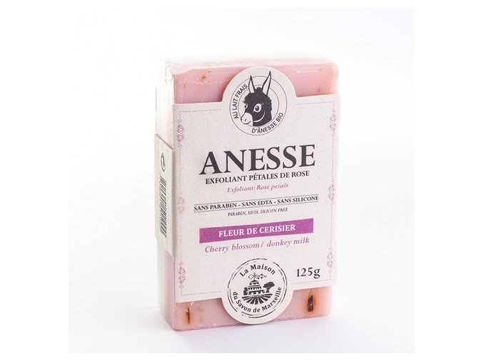 Mýdlo s oslím mlékem DUO - Fleur de cerisier/Lait d´anesse (květy třešně/oslí mléko) 125g