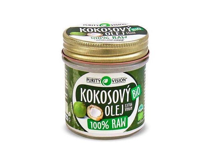 purity vision Raw Bio kokosový olej - kosmetika 120 ml