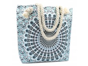 Plážová a nákupní taška -  Mandala - NEBESKY MODRÁ