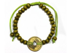 Náramek Feng-Shui pro štěstí - hráškově zelený