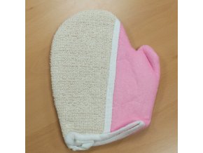 Mycí rukavice z juty-růžová