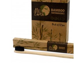 Bambusový kartáček s aktivním uhlí -střední tvrdost