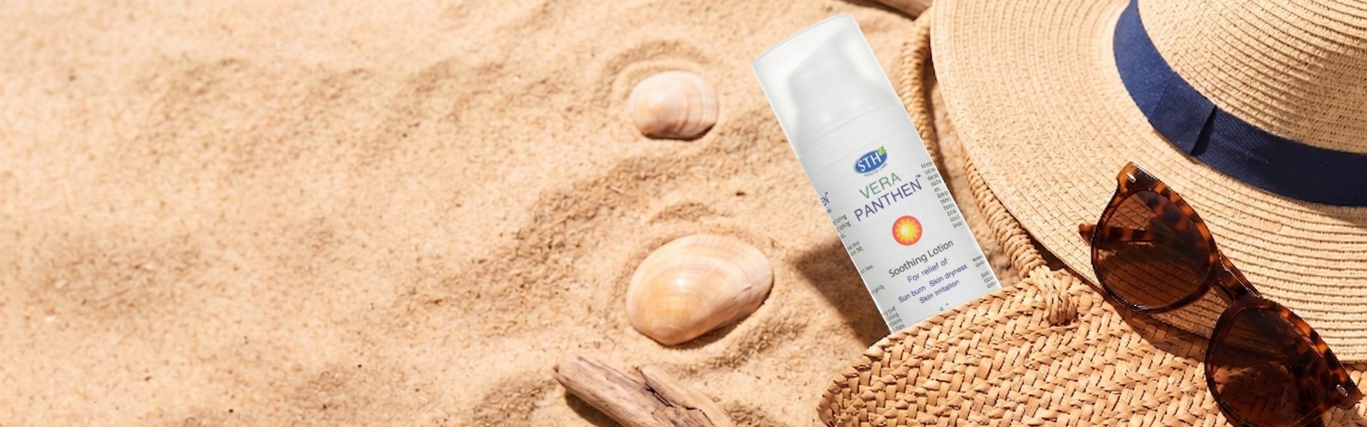 Plážová taška a v ní balení VERA PANTHEN lotion