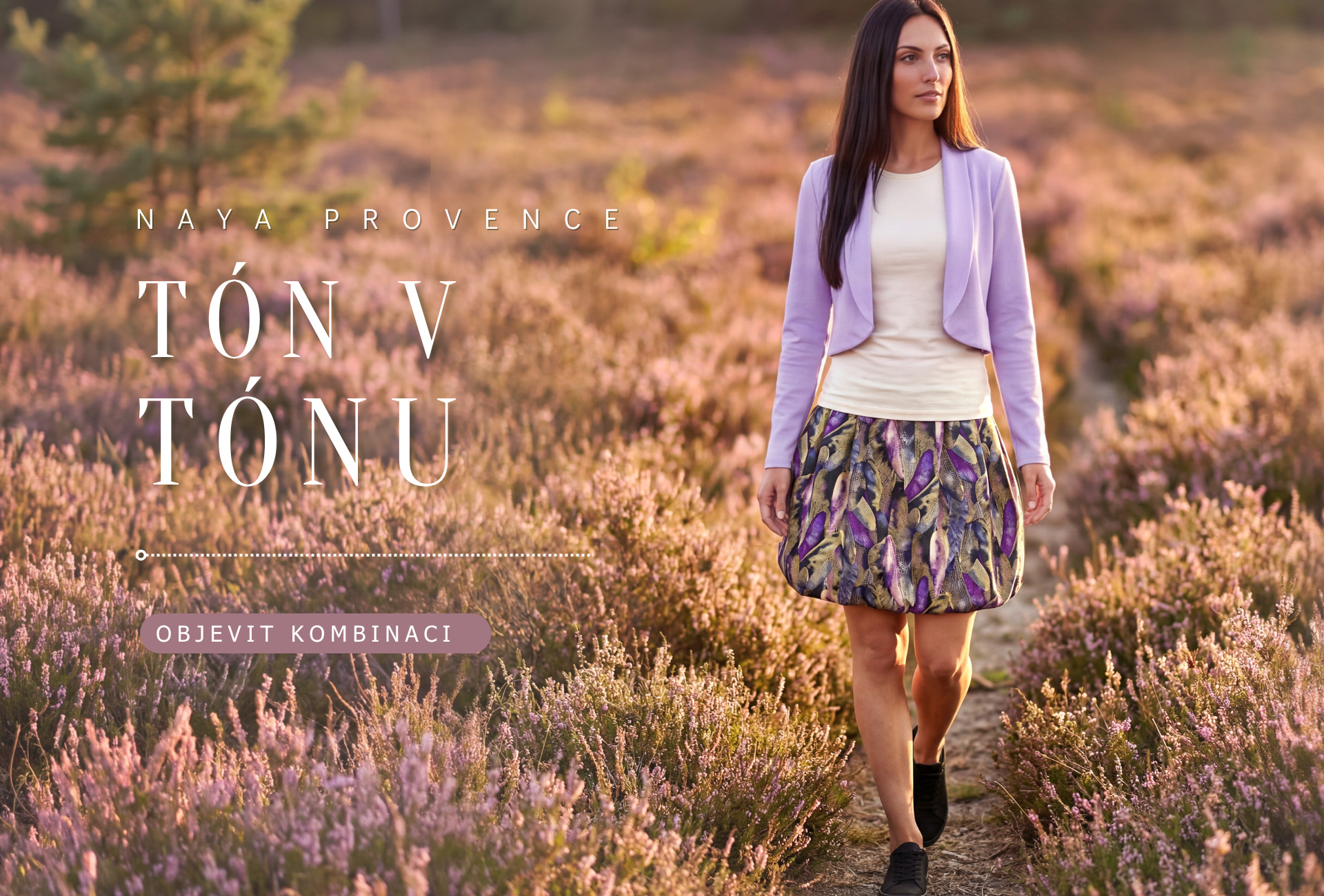 Krátké sako Naya Provence a sukně Bella Dragon Violet