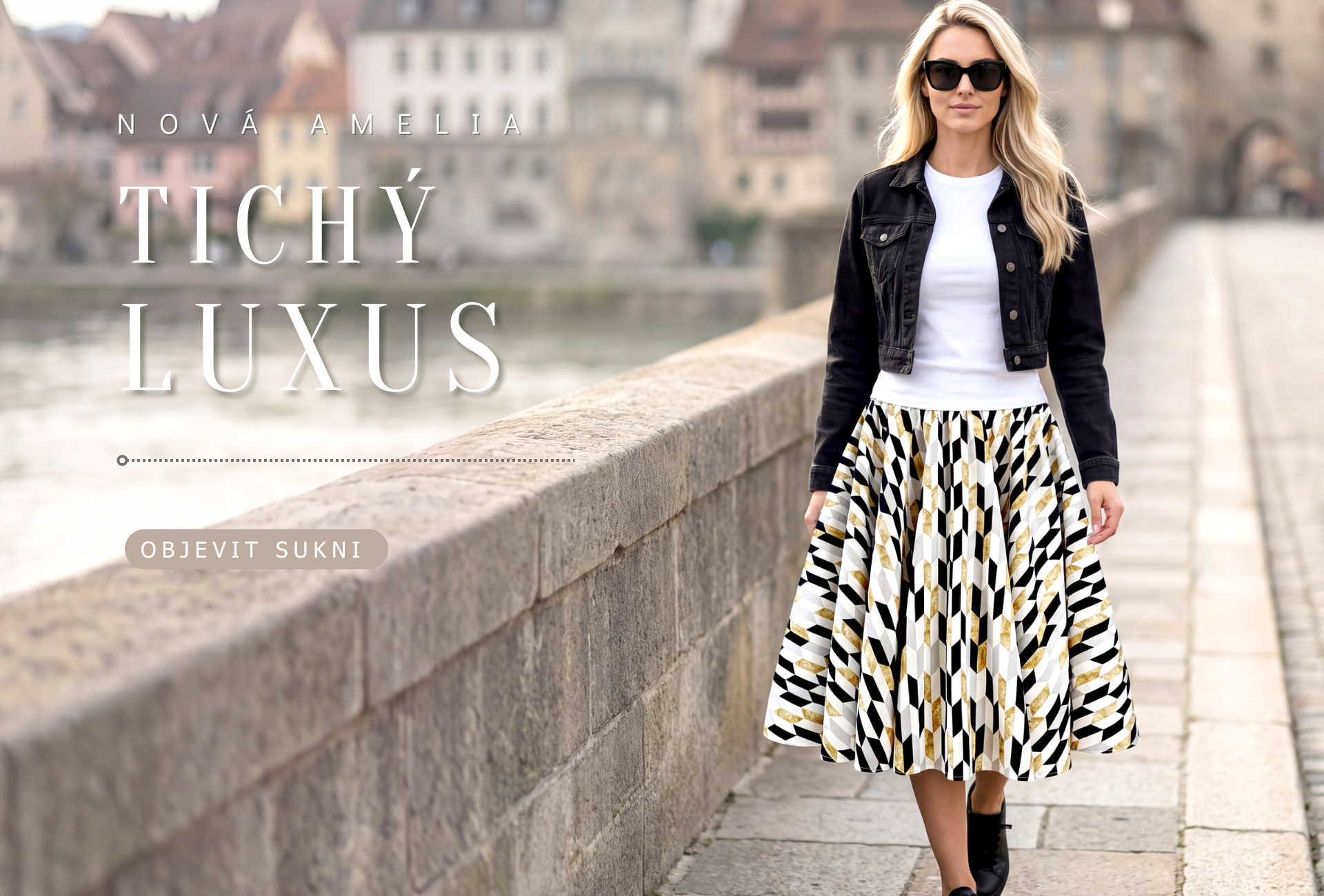Kolová sukně Amelia Tichý luxus