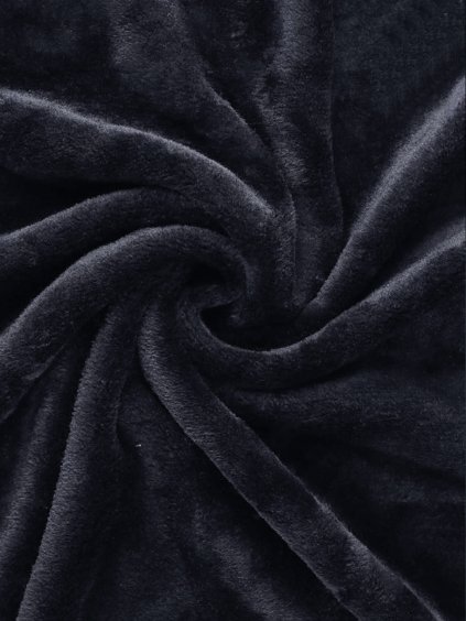 Plyšová látka WELLSOFT oboustranný ČERNÁ