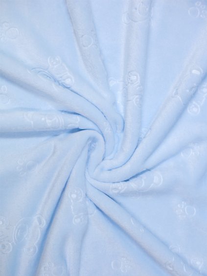 Plyšová látka MIKROFLANEL oboustranný MEDVÍDCI MODRÁ