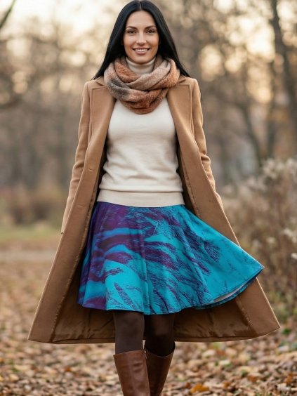 Kolová sukně AMELIA - zmačkaný papír