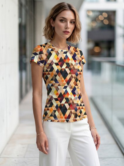 Triko IRIS - Mozaika latté