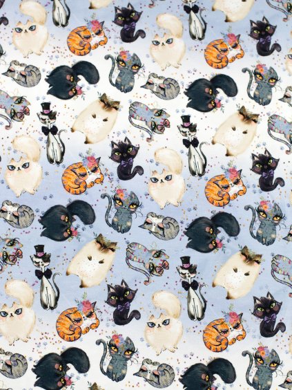 Bavlněný úplet PARÁDIVÉ KOČKY