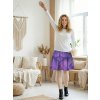Kolová sukně AMELIA - fialová pírka