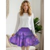 Kolová sukně AMELIA - fialová pírka