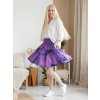 Kolová sukně AMELIA - fialová pírka