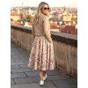 Kolová sukně AMELIA - Zemité listy