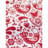 Bavlněné plátno saténové FOLKLÓRNÍ PTÁČCI ČERVENÁ v bílé