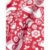 Bavlněné plátno saténové FOLKLÓRNÍ PTÁČCI BÍLÁ v červené