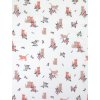 Bavlněné plátno popelín KOČKY A KVĚTY krémová