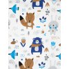 Bavlněné plátno standard ZAJÍČCI A LIŠKY bílá