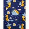 Bavlněné plátno standard LIŠKY NA MRÁČKU tmavě modrá