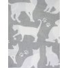 Bavlněné plátno standard BÍLÉ KOČKY v šedé