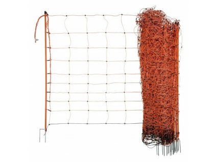 Síť pro ovce OviNet, výška 90 cm, délka 50 m, dvojitý hrot, oranžová