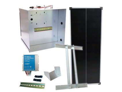 Basic sada solární ohradník - Kompletní přenosná schránka + konzole a panel 100 W