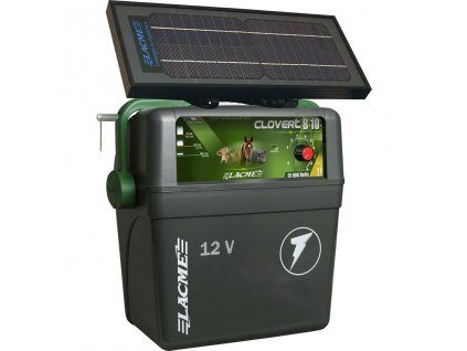 800079 akumulatorovy ohradnikovy zdroj lacme clovert b10 1j 12v 9v se solarnim panele 7,2w