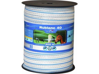 Ohradníková páska RUBLANC 40 mm 200 m bílo-modrá