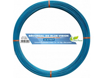 Vysokopevnostní ocelový pozinkovaný drát SECURGAL 25 BLUE VISION, 625 m, 2,5 mm