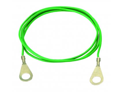 Zemnící kabel s koncovými oky zelený