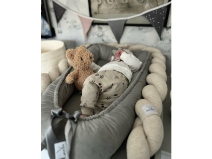 Hnízdečko pro miminko – šedý velvet