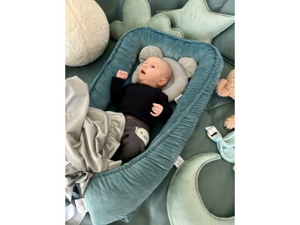 Hnízdečko pro miminko – petrolejový velvet