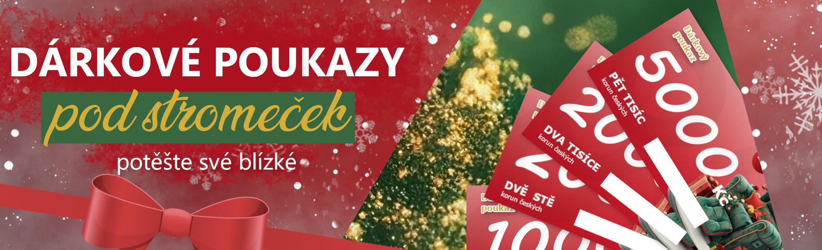 Dárkové poukazy pod stromeček